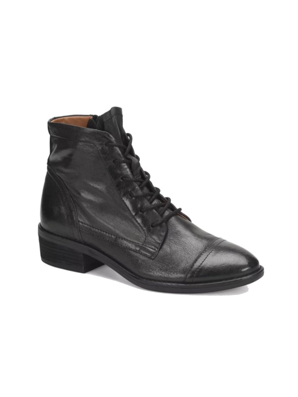 Comfortiva Cordia Black Leather Combat Boot ~ Women's US 10